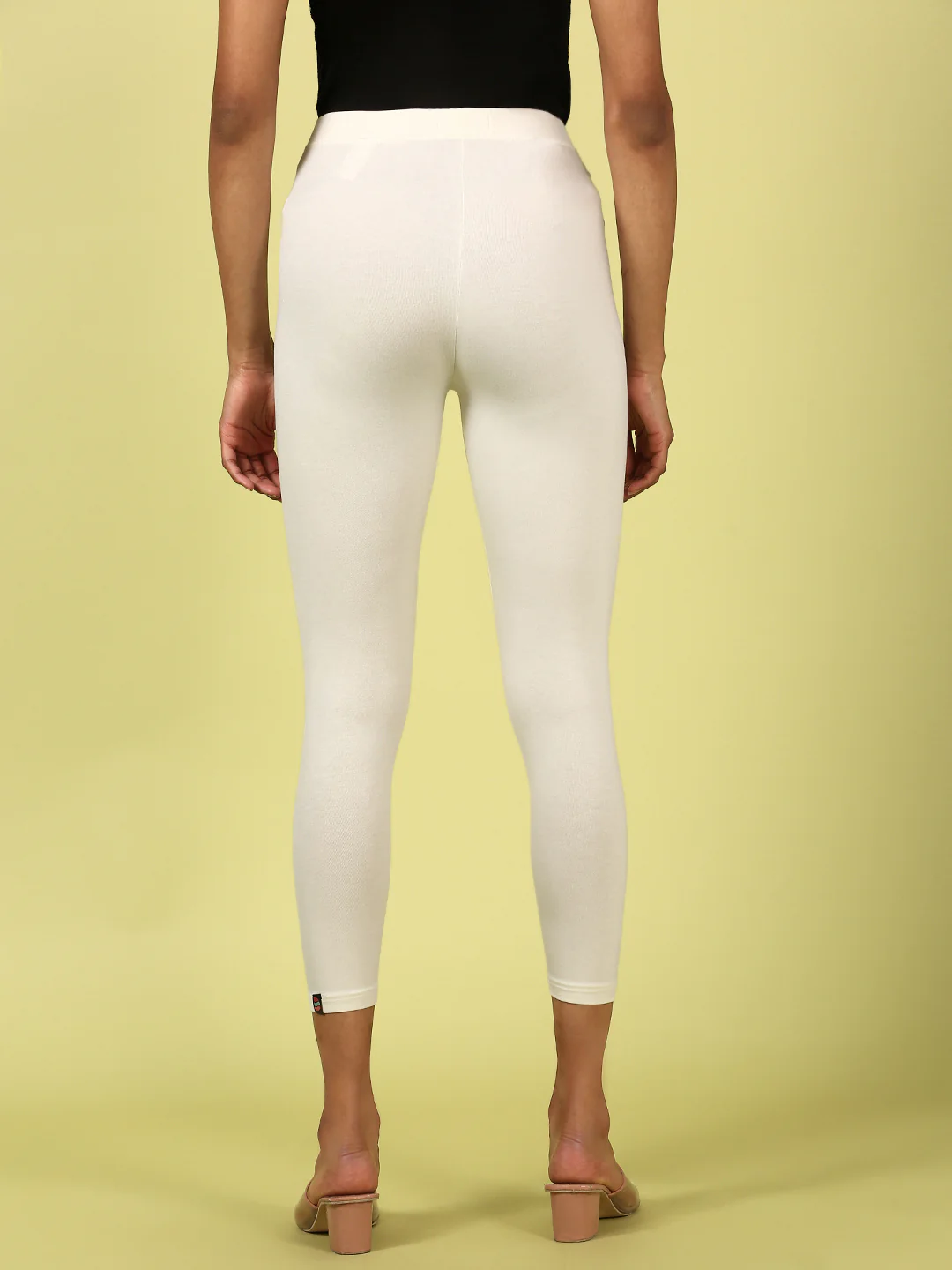 Women Off White Casual Leggings - Image 4