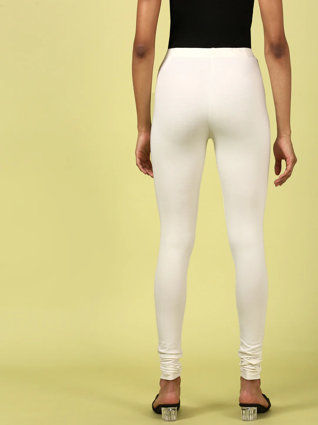 Women Off White Casual Leggings - Image 3