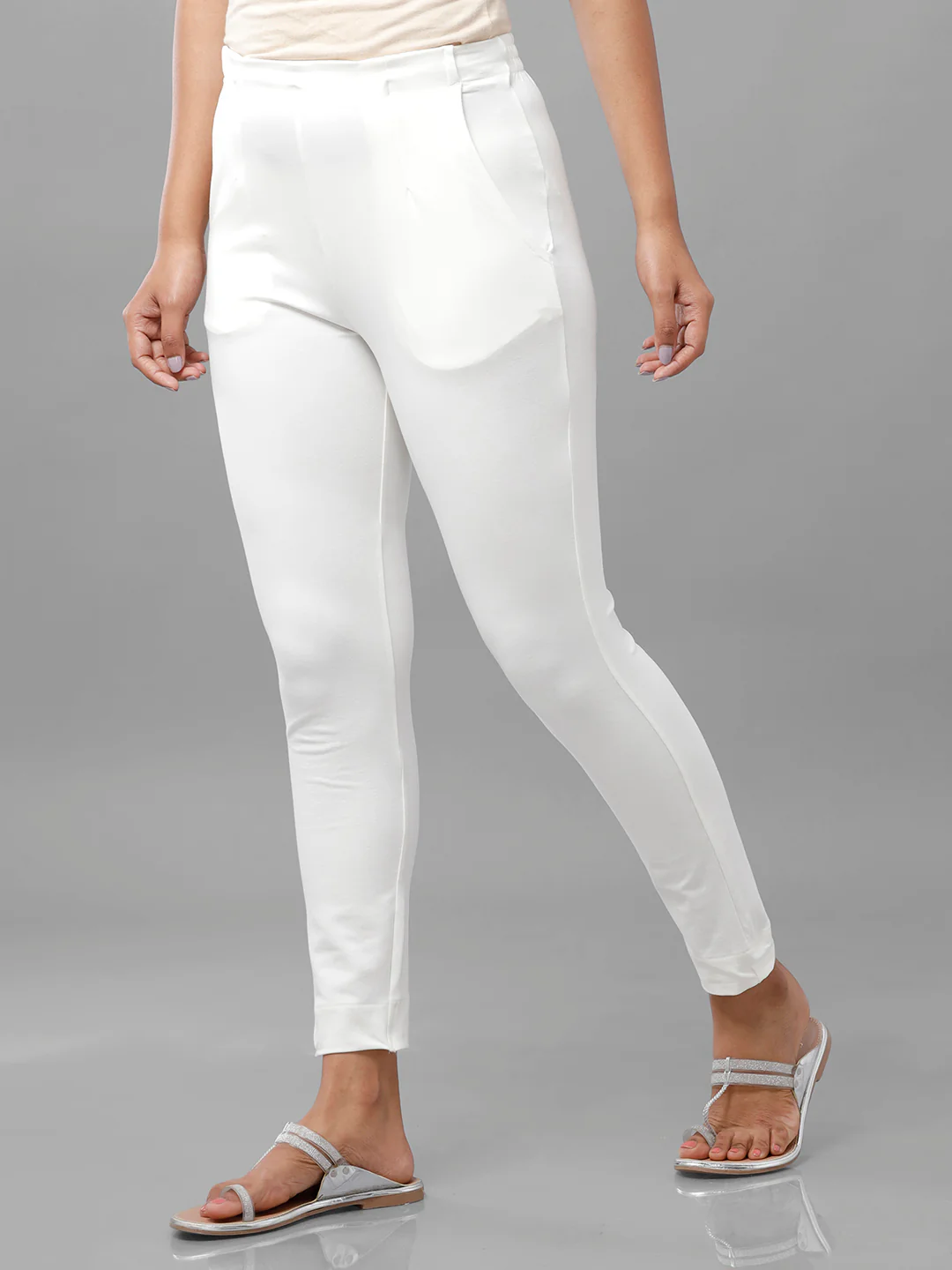 Women Offwhite Casual Pants - Image 2