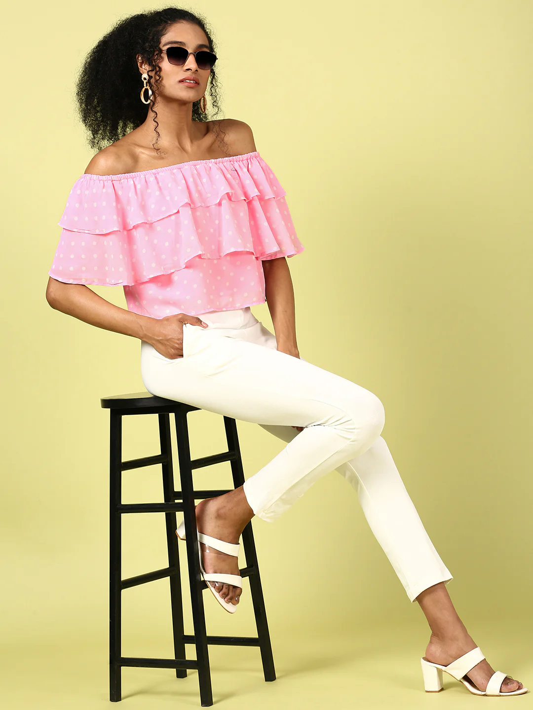 Women Off White Casual Pants - Image 4