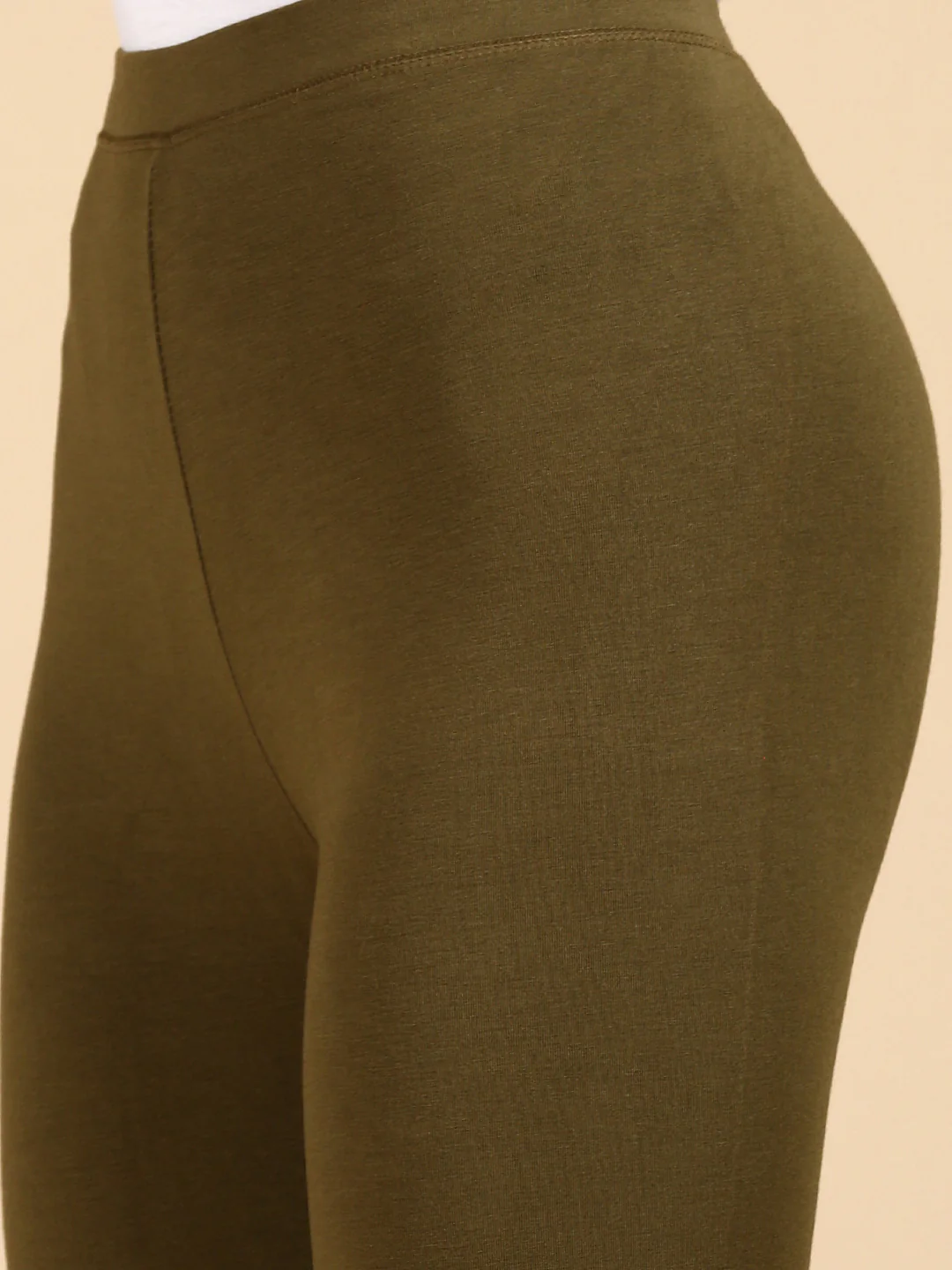 Women Olive Casual Leggings - Image 4