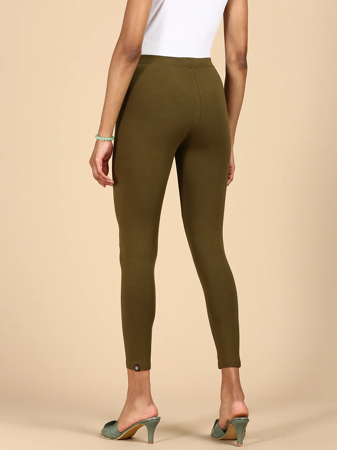 Women Olive Casual Leggings - Image 5