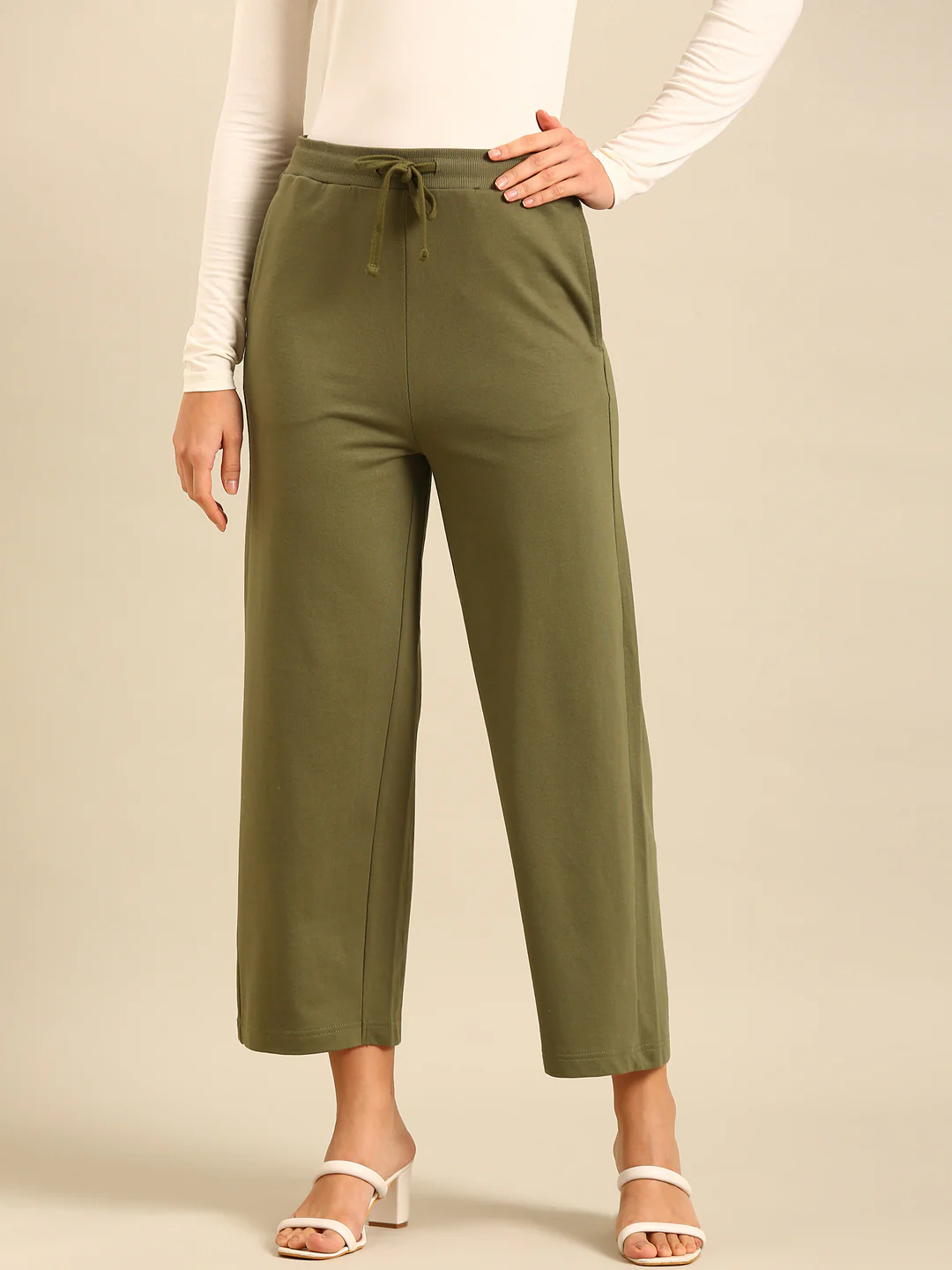 Women Olive Casual Pants