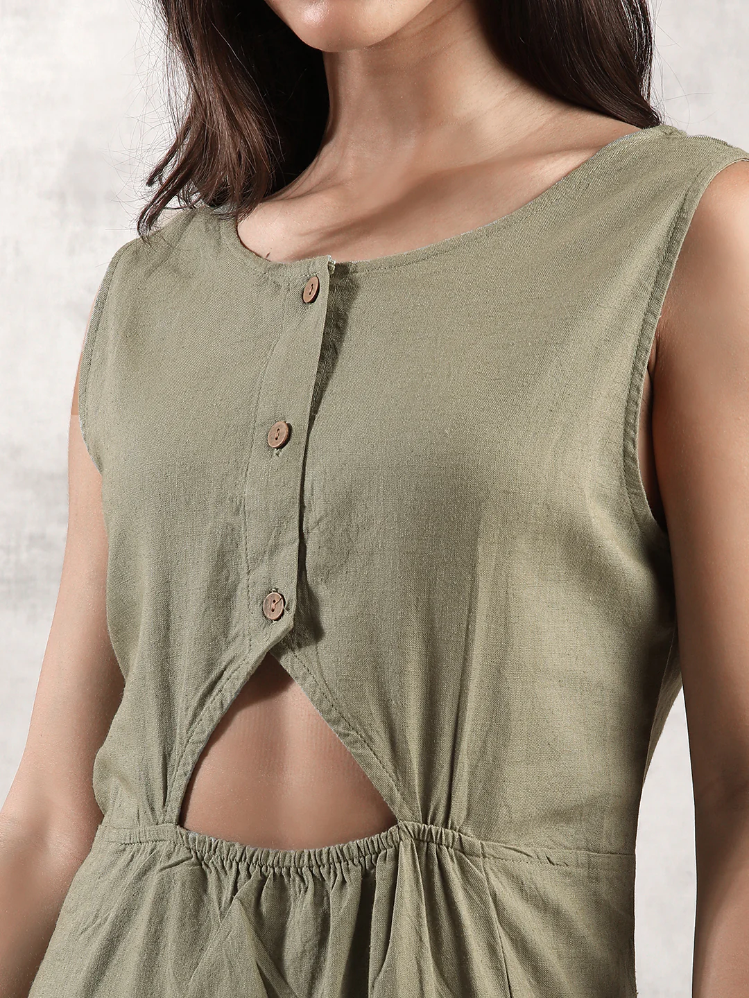Women Olive Regular Fit Dress - Image 6