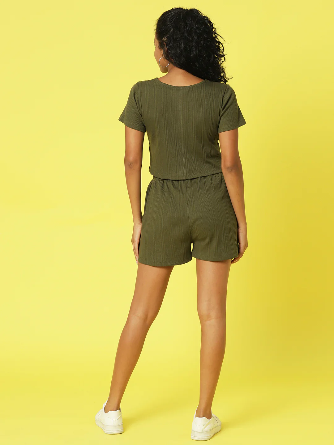 Women Olive Textured co-ords - Image 2