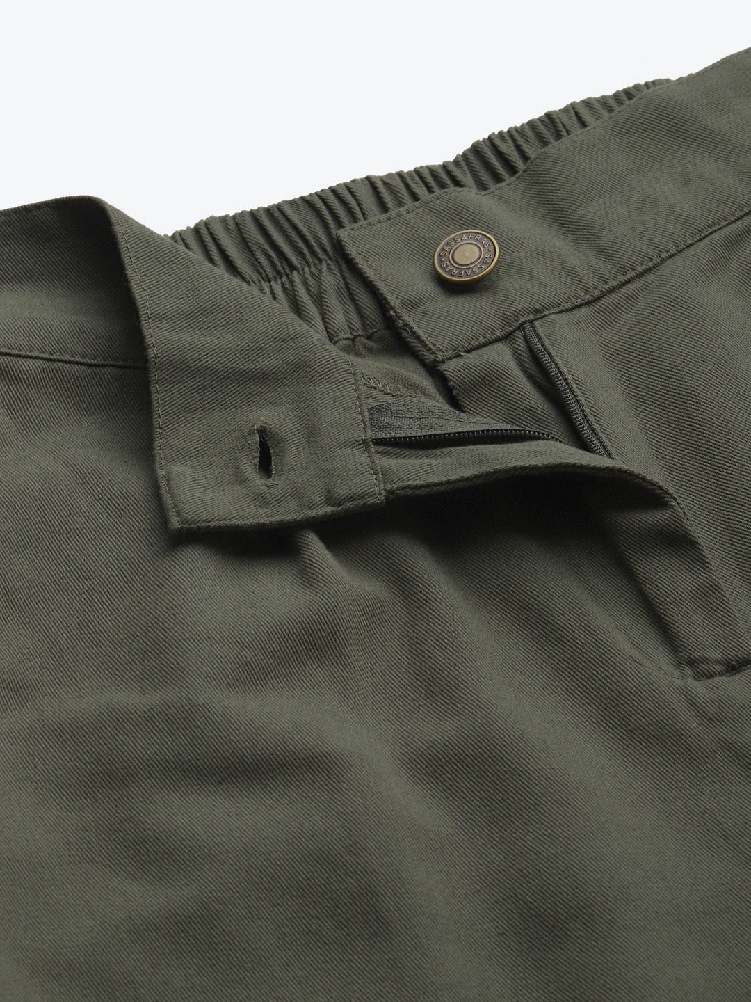 Women Olive Twill Straight Pants - Image 5