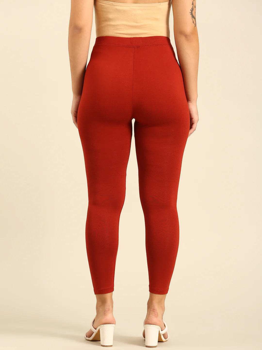 Women Orange Casual Leggings - Image 4