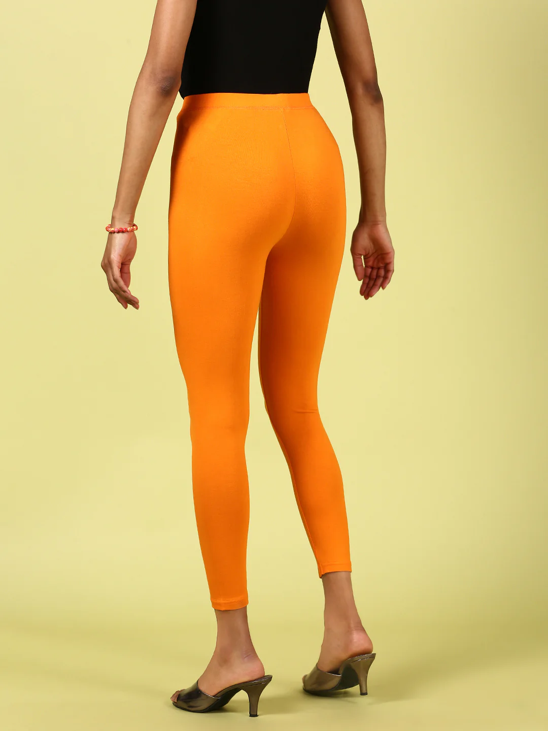 Women Orange Casual Leggings - Image 4