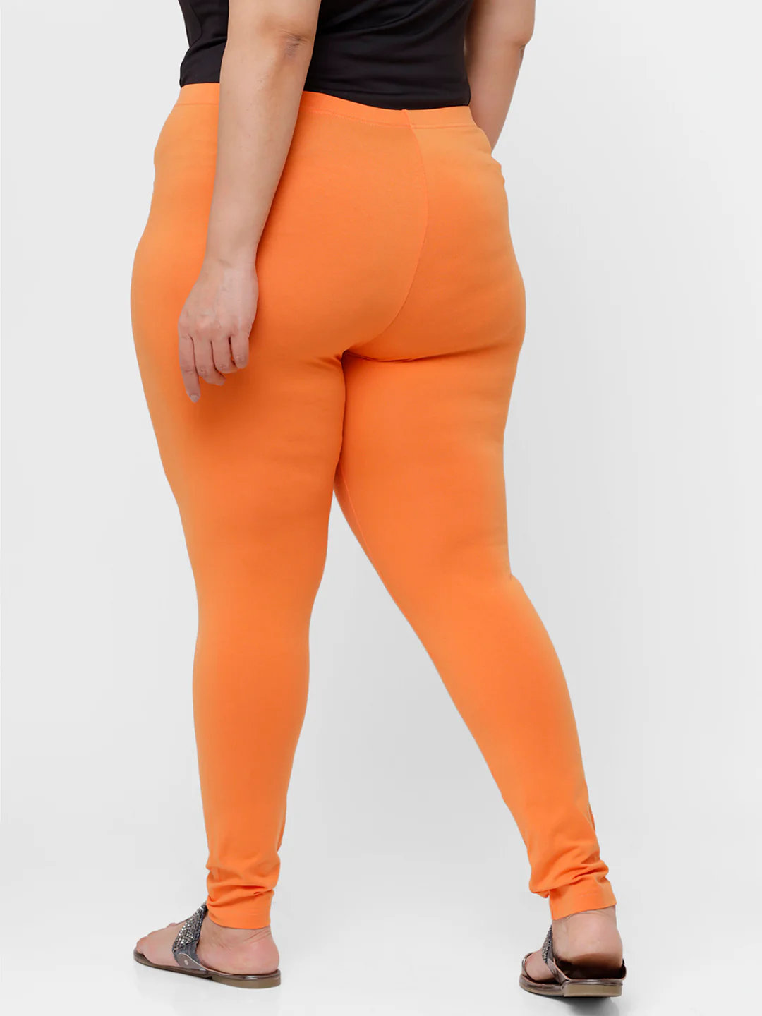 Women Orange Casual Leggings - Image 3