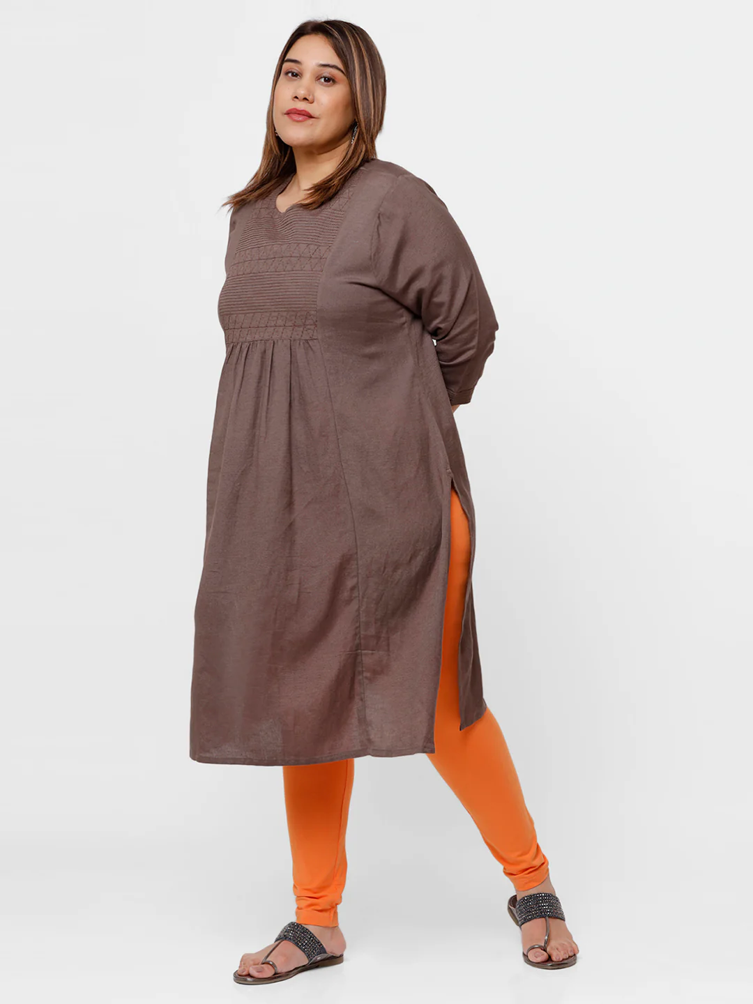 Women Orange Casual Leggings - Image 5