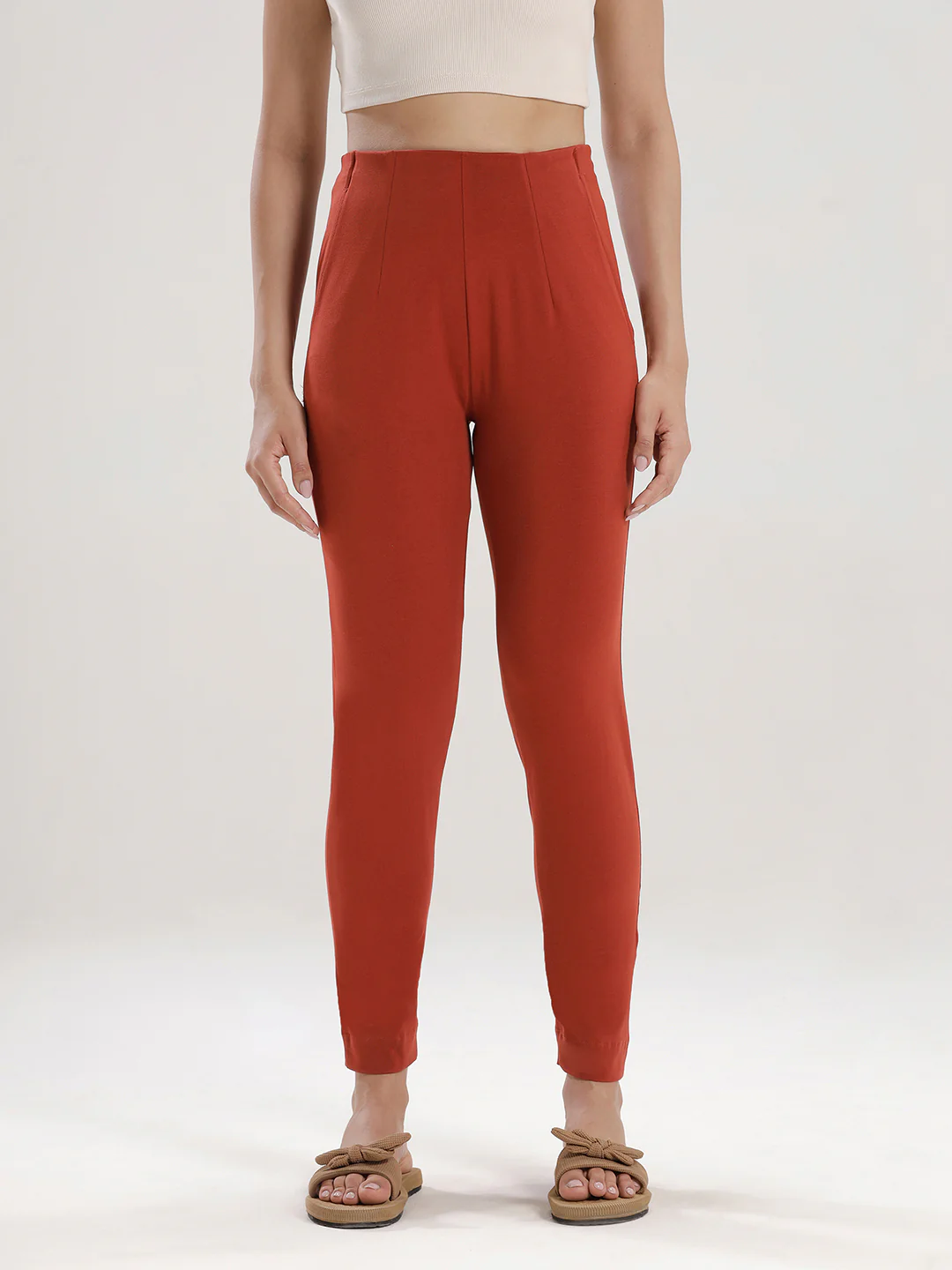 Women Orange Casual Pants - Image 2