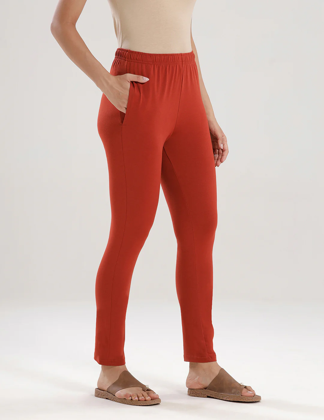 Women Orange Casual Pants - Image 3
