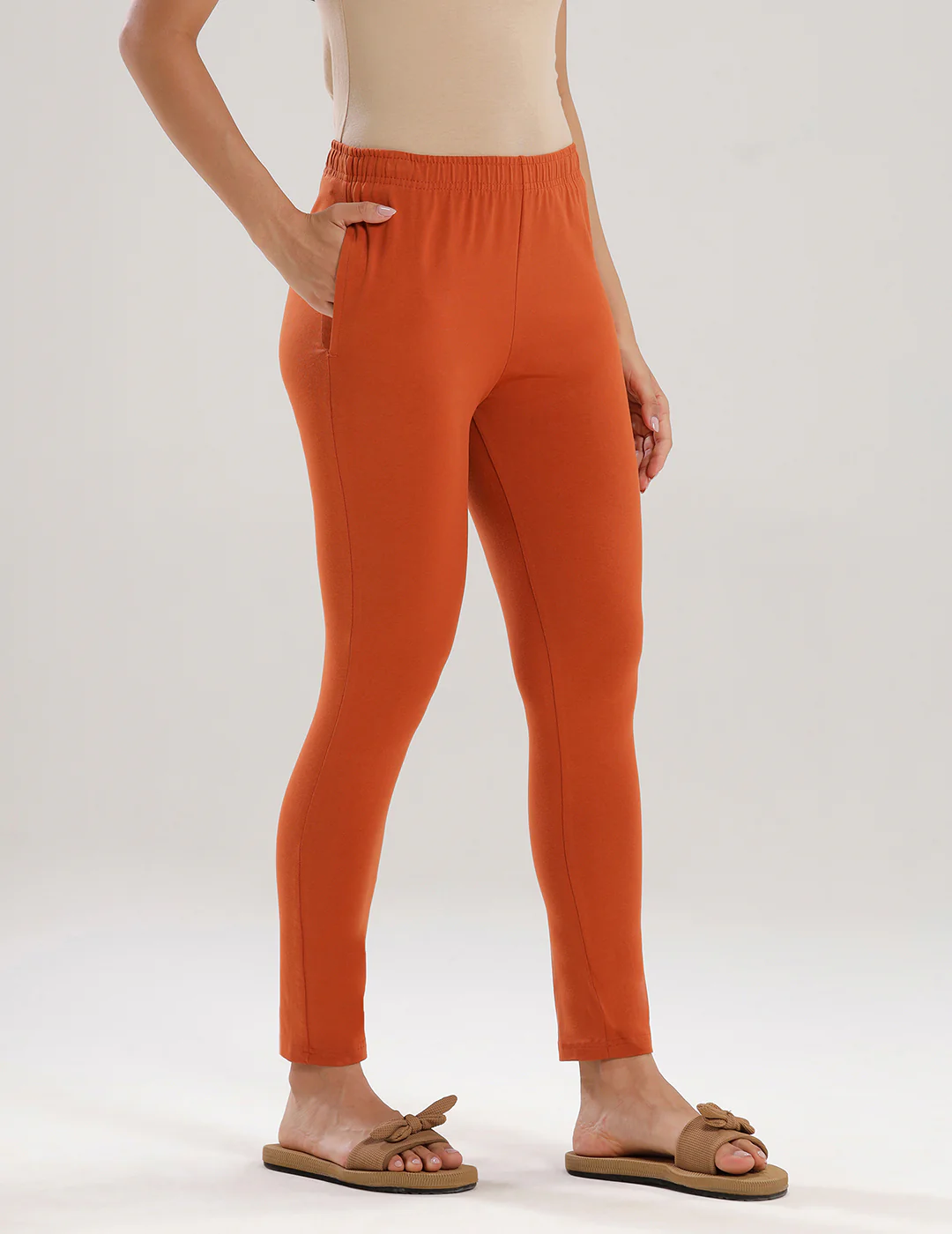 Women Orange Casual Pants - Image 2