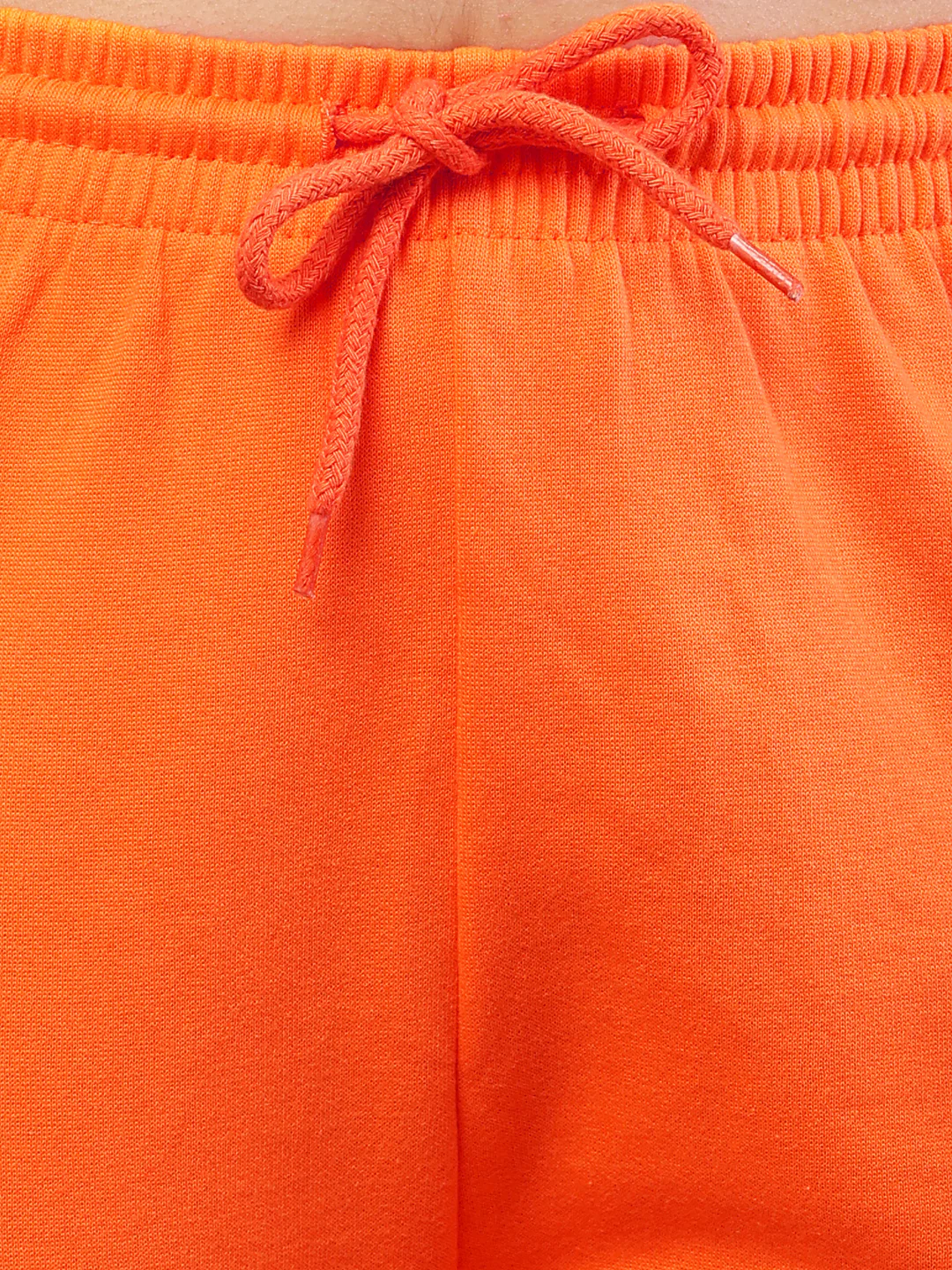 Women orange cotton high-rise regular fit joggers - Image 5