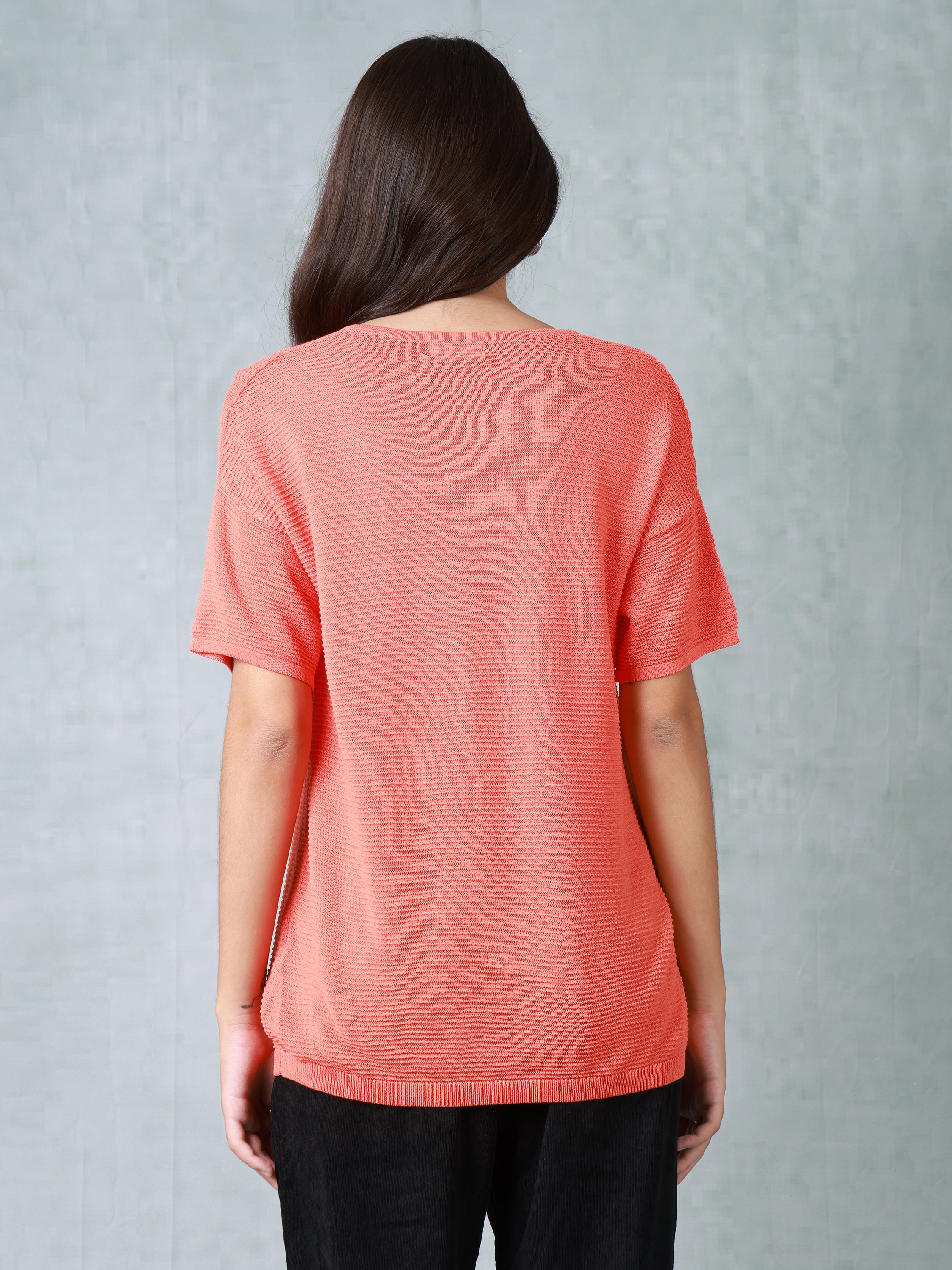 Women Orange Knitted Top - Image 4