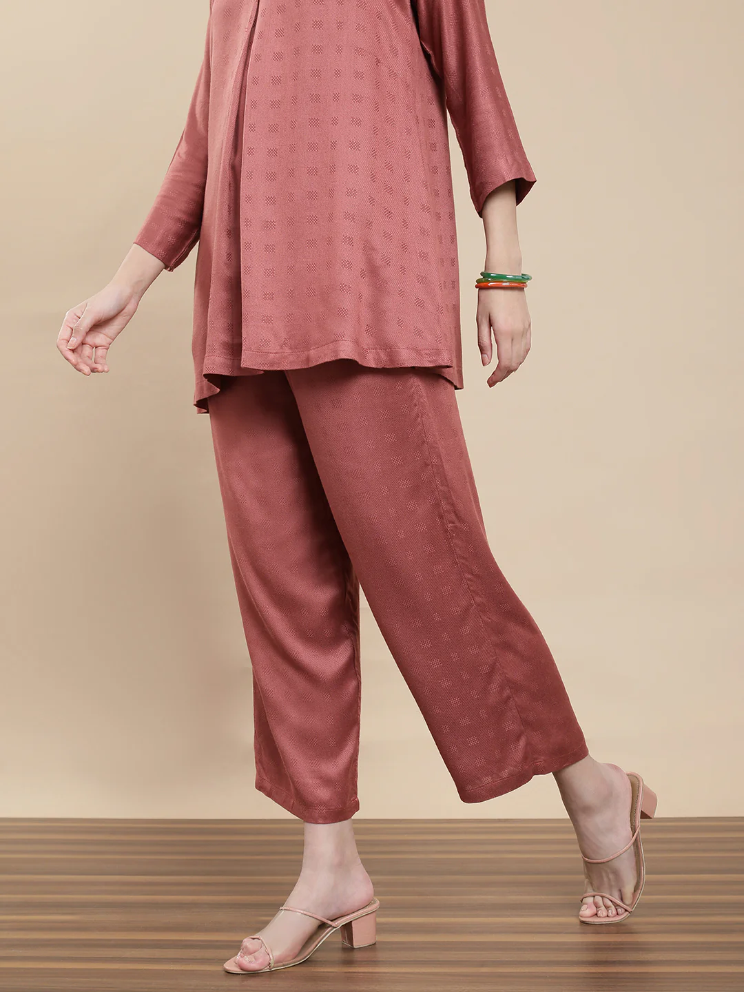 Women Peach Casual Palazzo - Image 4
