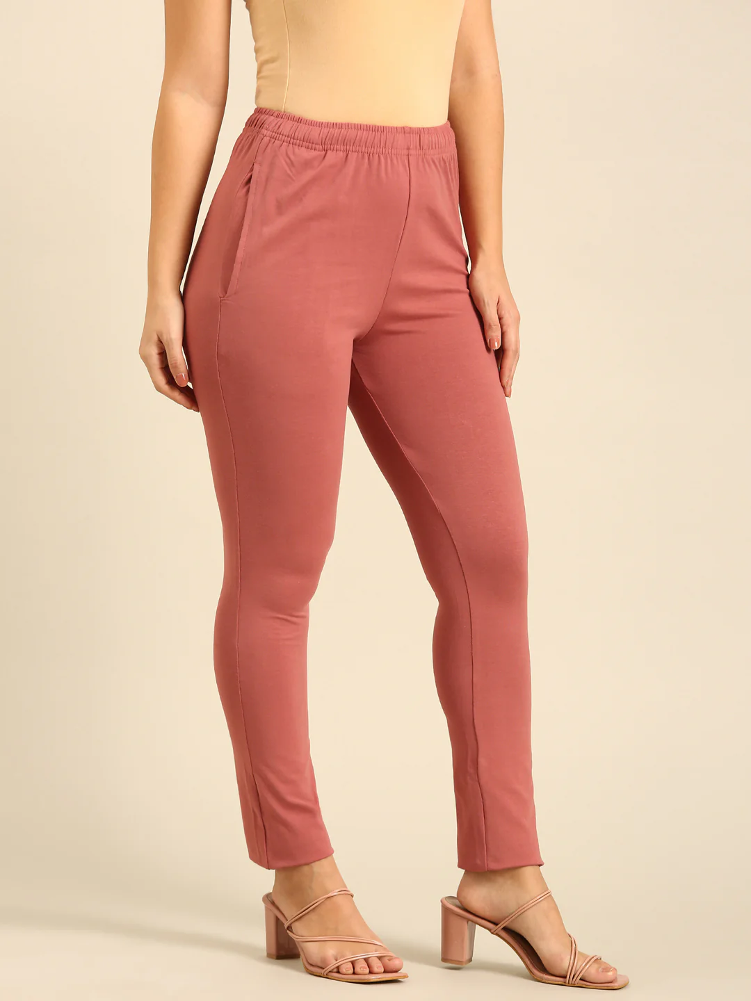 Women Peach Casual Pants - Image 3