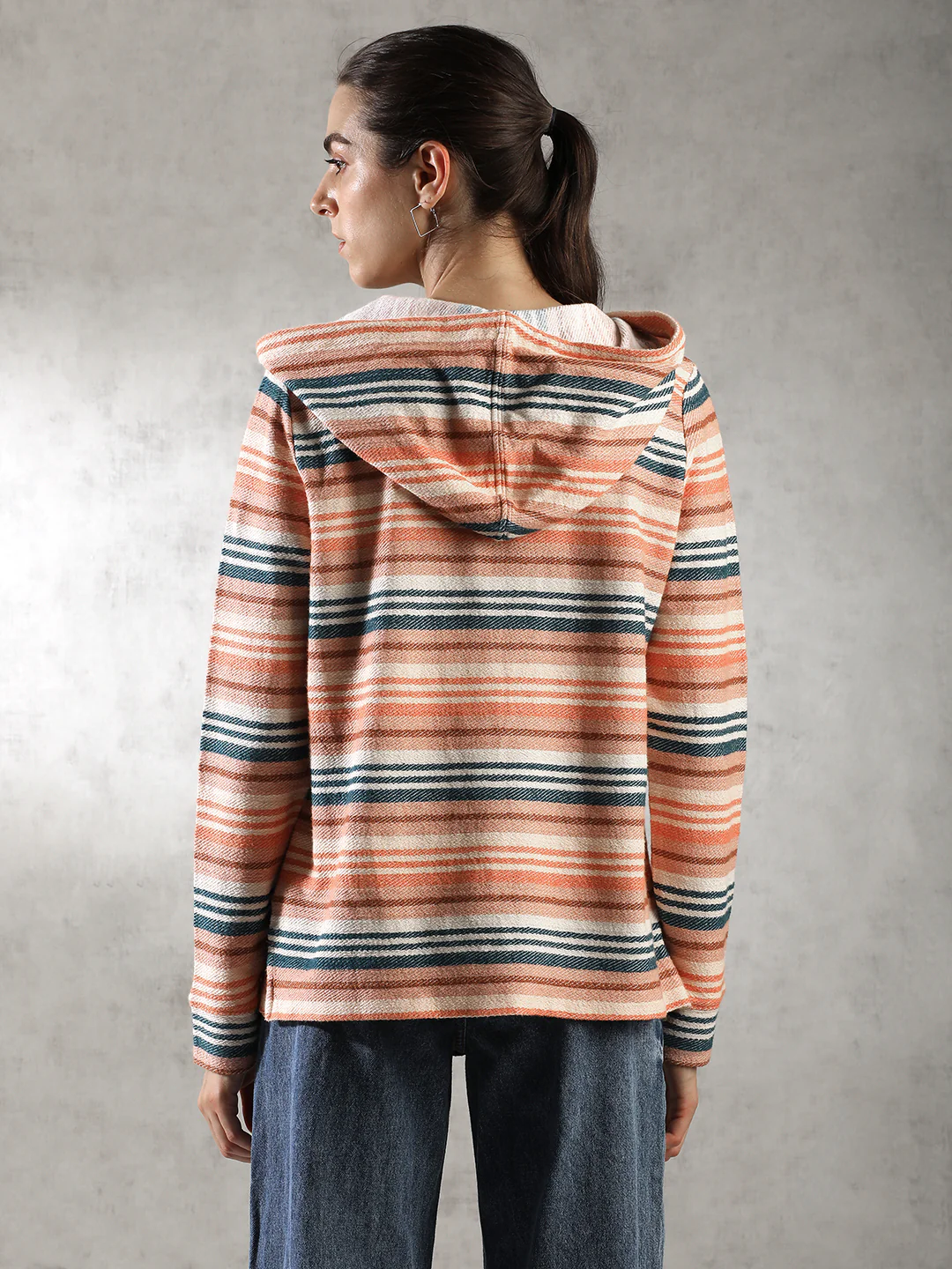 Women Peach Oversize Hoodie - Image 2