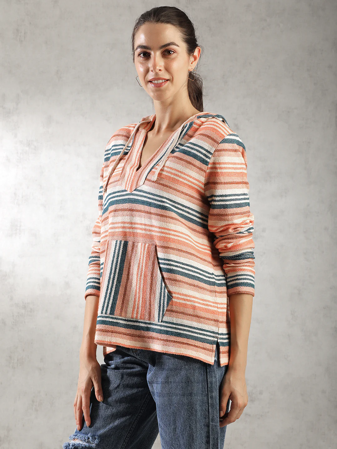 Women Peach Oversize Hoodie - Image 4