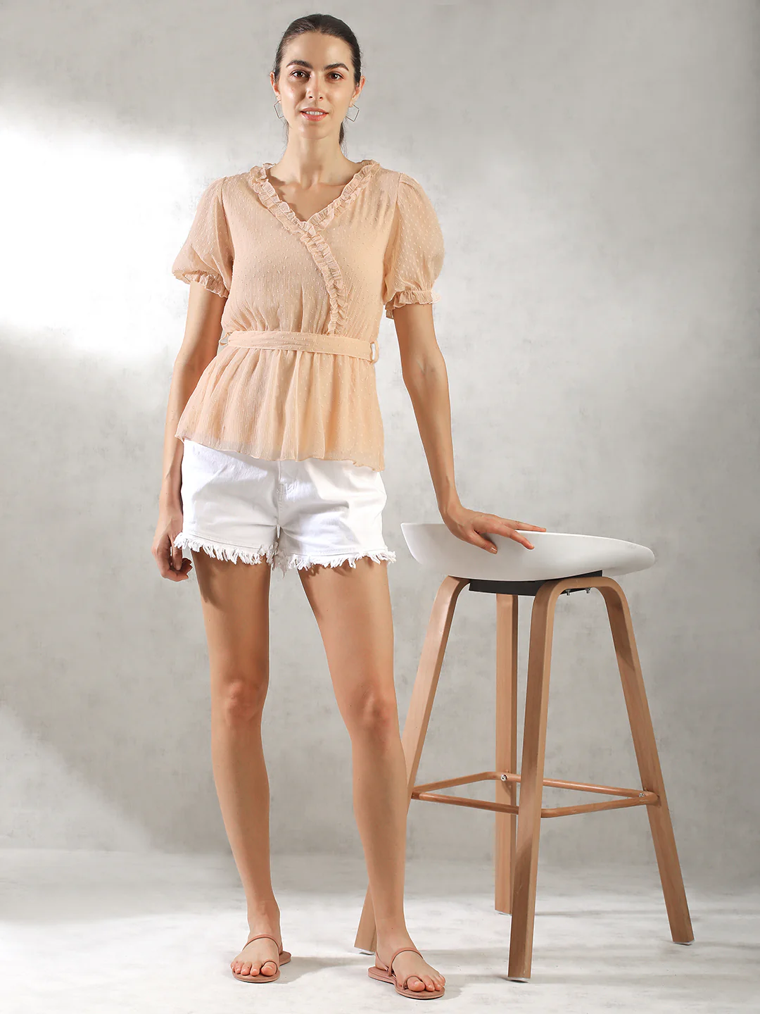Women Peach Waist Belt Top - Image 3