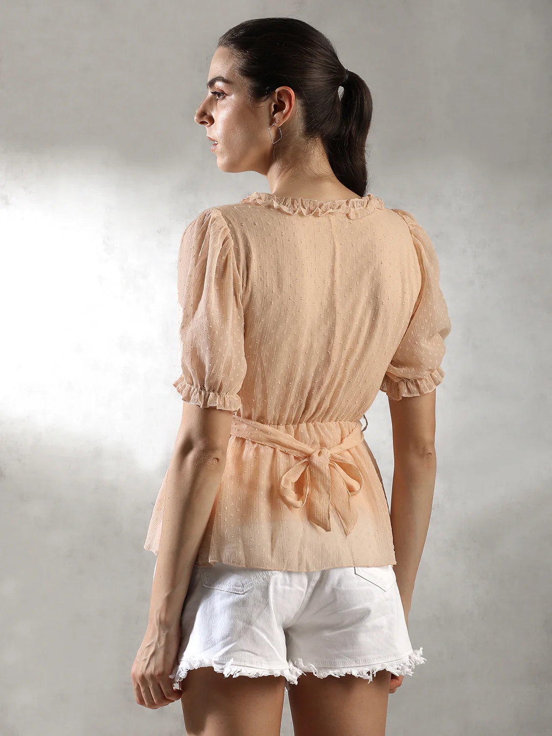 Women Peach Waist Belt Top - Image 4