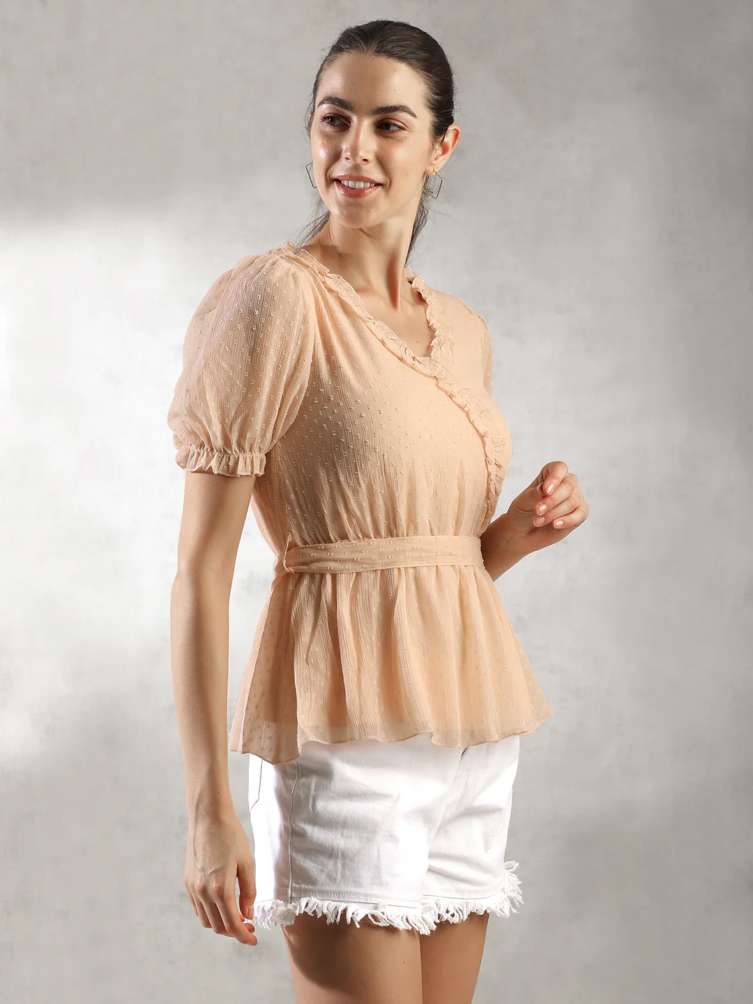 Women Peach Waist Belt Top - Image 6
