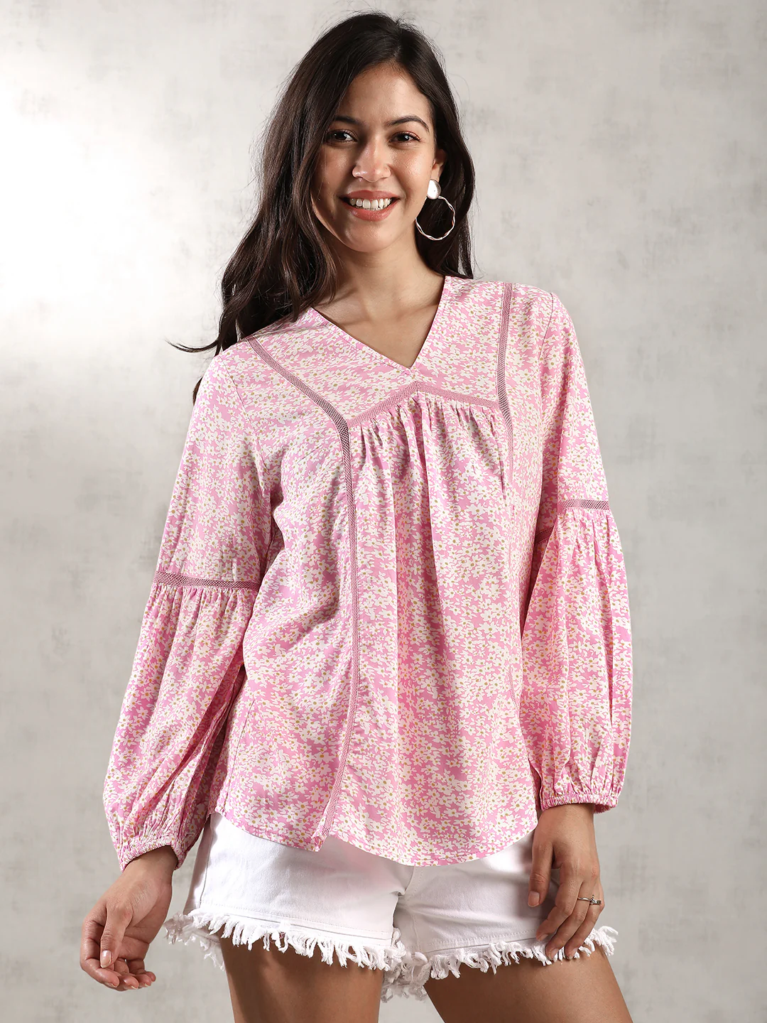 Women Pink Casual A-Line Top - Image 2