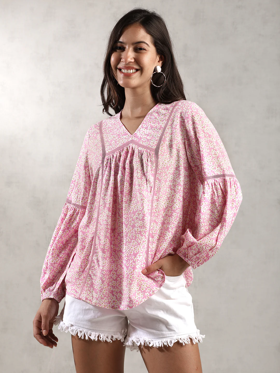 Women Pink Casual A-Line Top - Image 4