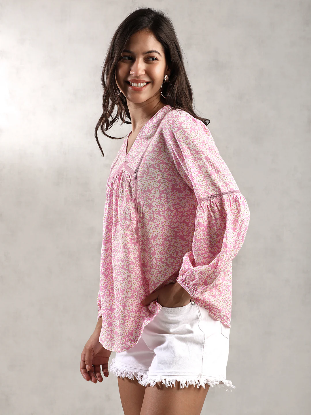 Women Pink Casual A-Line Top - Image 6
