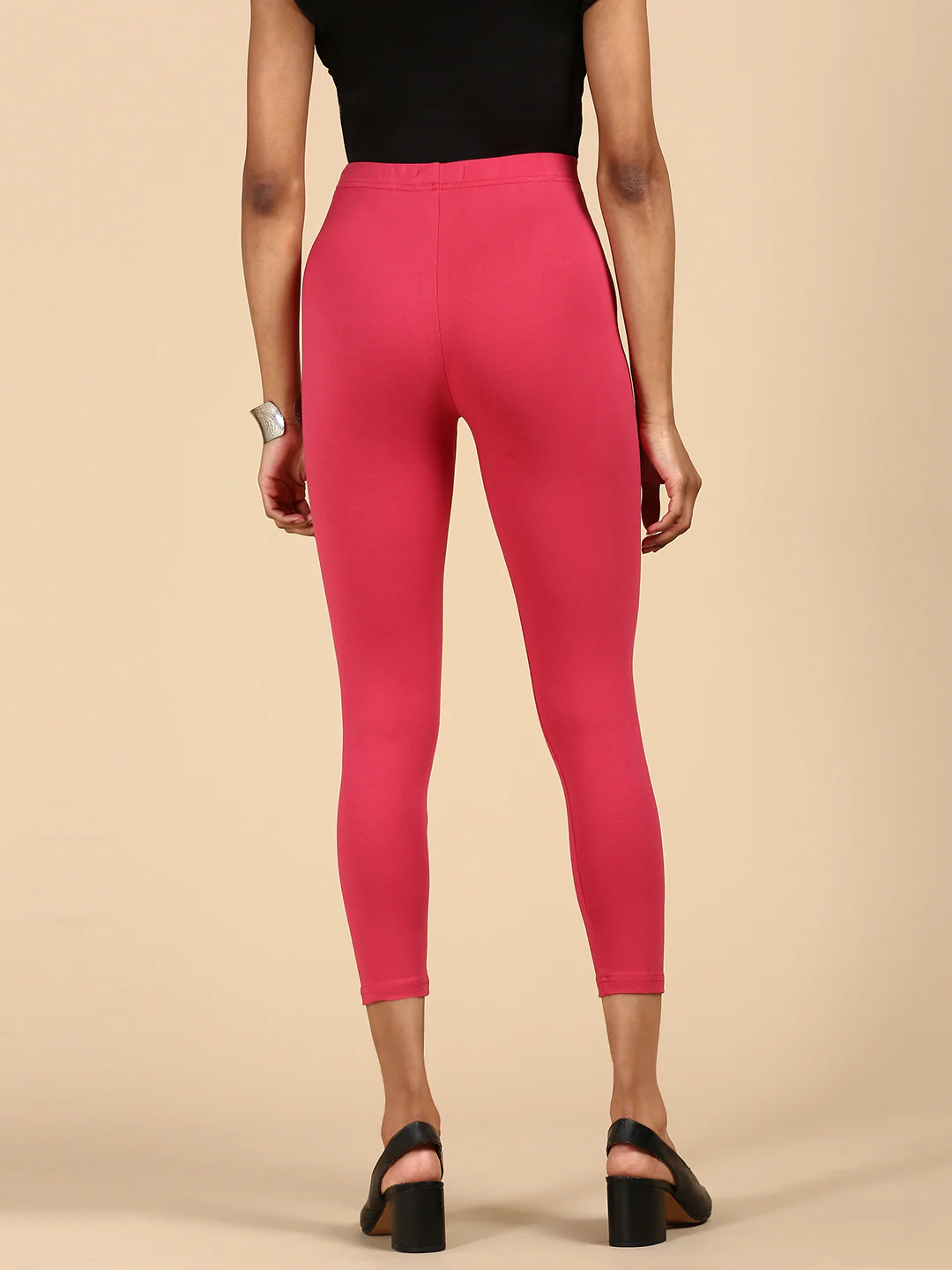 Women Pink Casual Leggings - Image 3