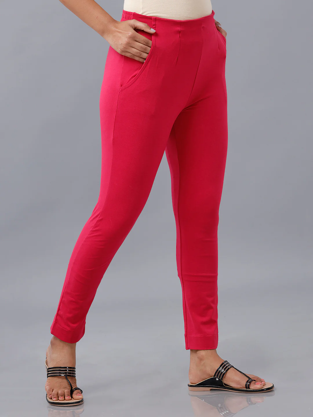 Women Pink Casual Pants - Image 2