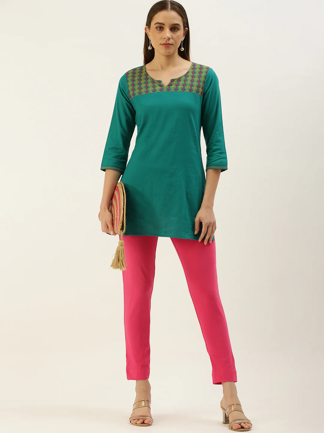 Women Pink Casual Pants - Image 4