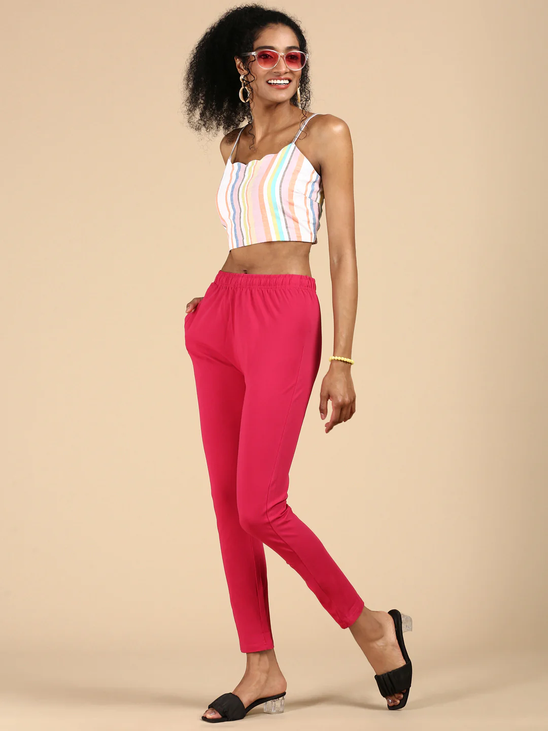 Women Pink Casual Pants - Image 5