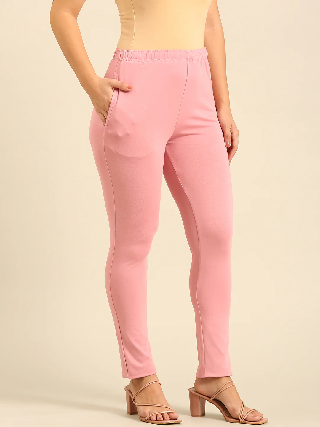 Women Pink Casual Pants - Image 3