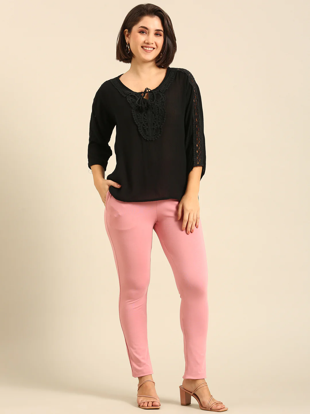 Women Pink Casual Pants - Image 5