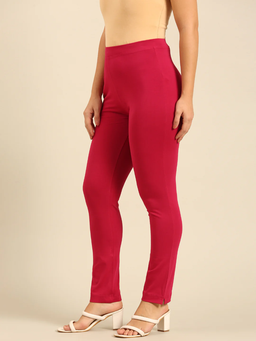 Women Pink Casual Pants - Image 2