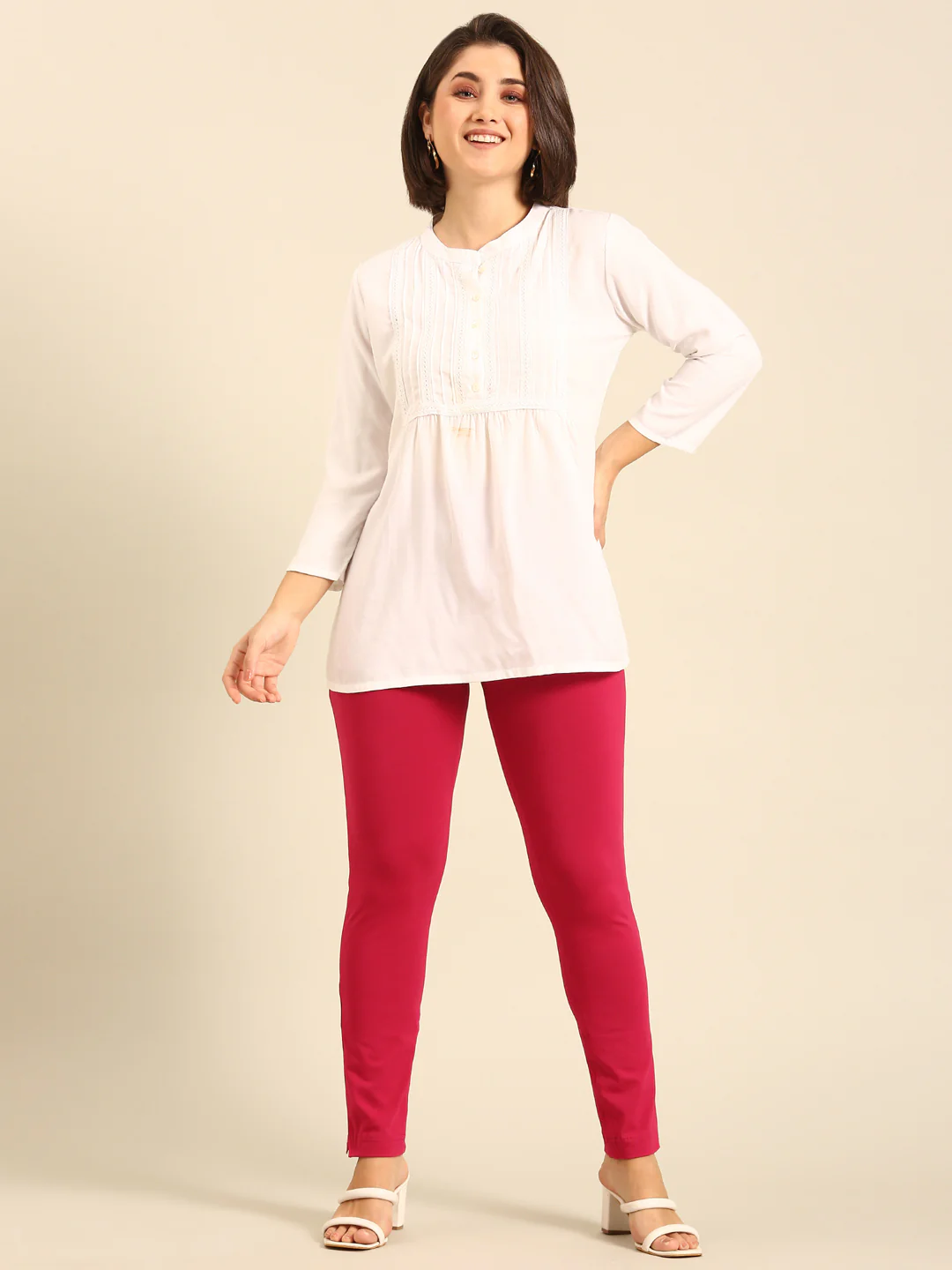 Women Pink Casual Pants - Image 5