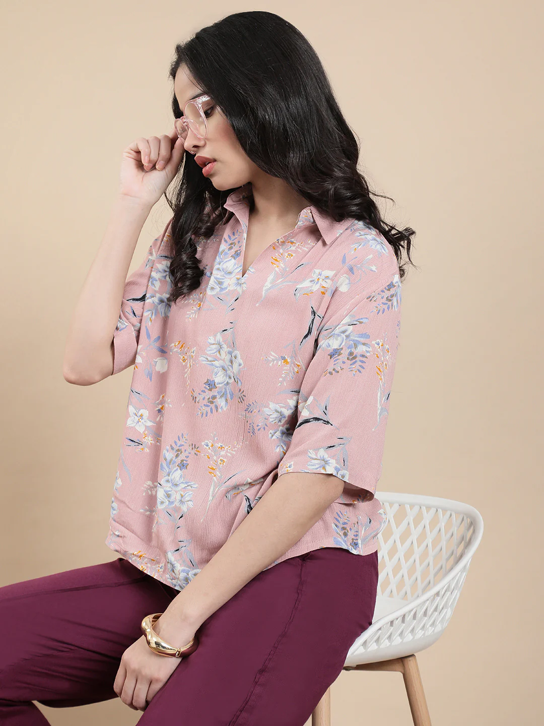 Women Pink Casual Top - Image 3