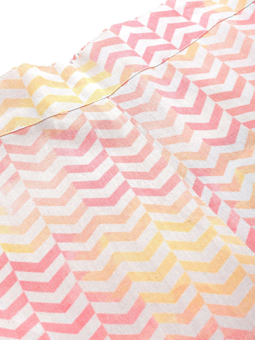 Women Pink Chevron Sustainable Straight Pants - Image 5