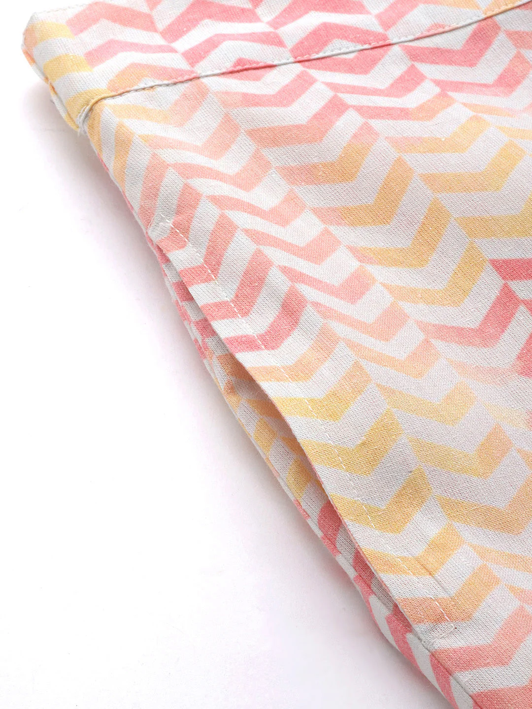 Women Pink Chevron Sustainable Straight Pants - Image 6