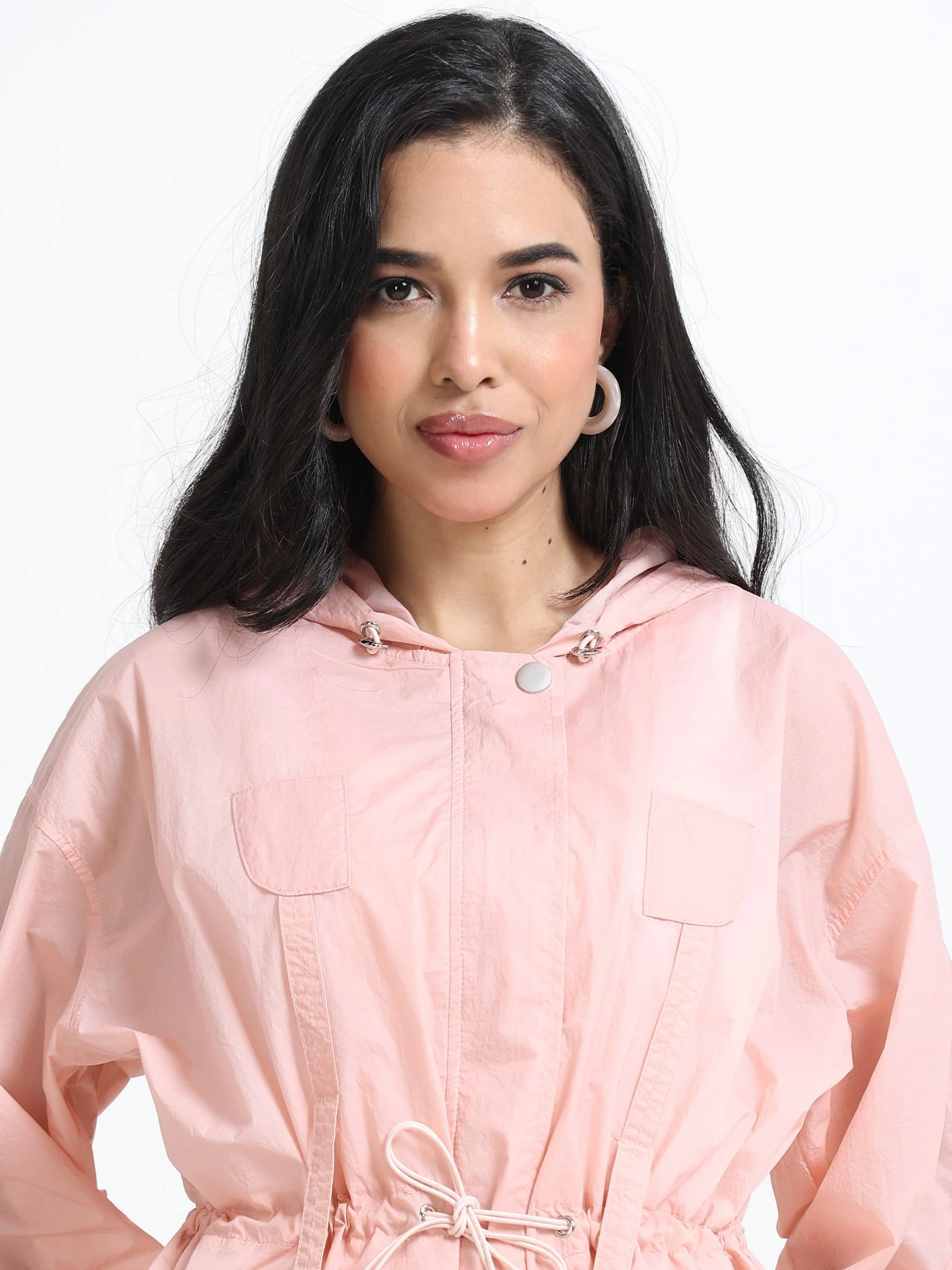 Women Pink Comfort Hooded Jacket - Image 2
