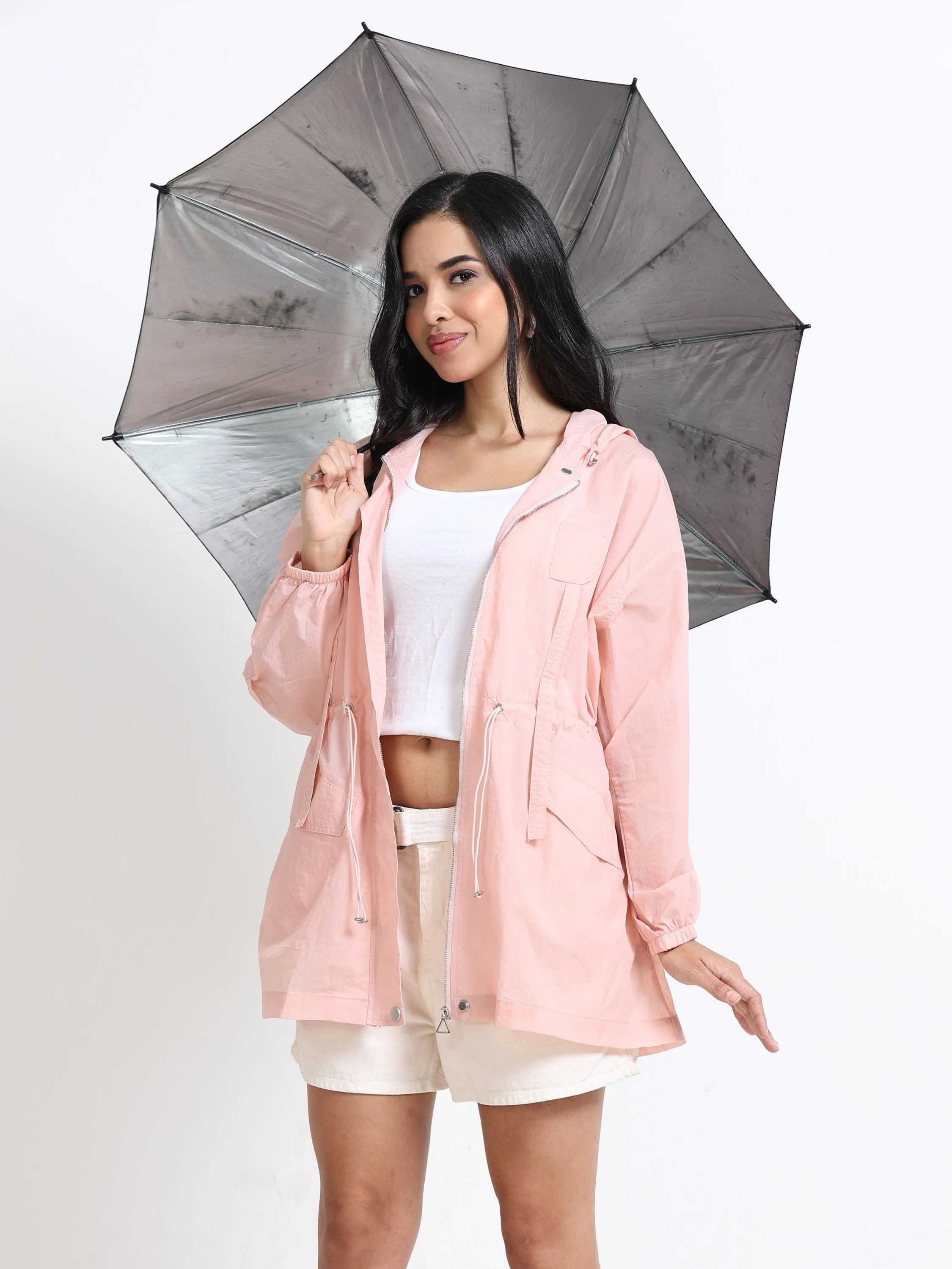 Women Pink Comfort Hooded Jacket - Image 5