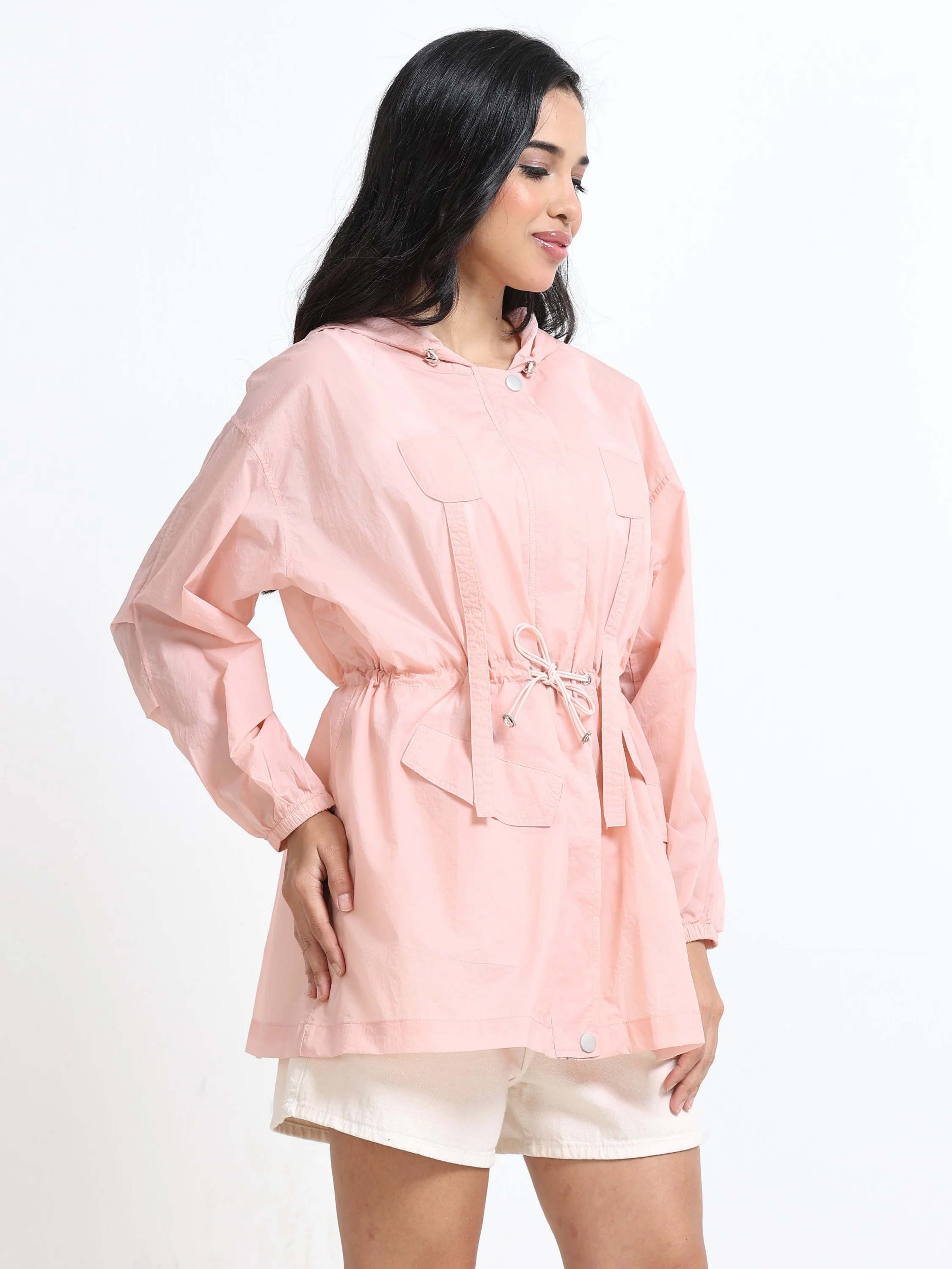 Women Pink Comfort Hooded Jacket - Image 7