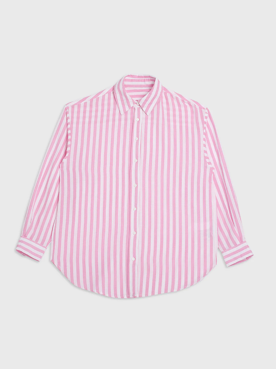 Women Pink Comfort Fit Striped Shirt - Image 8