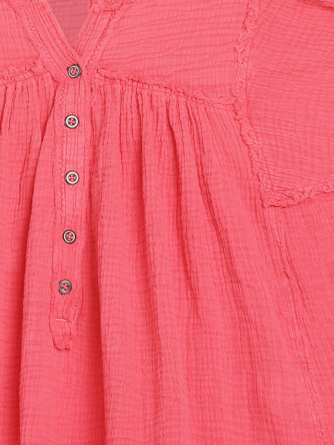 Women Pink Double Gauze Relaxed Top - Image 8
