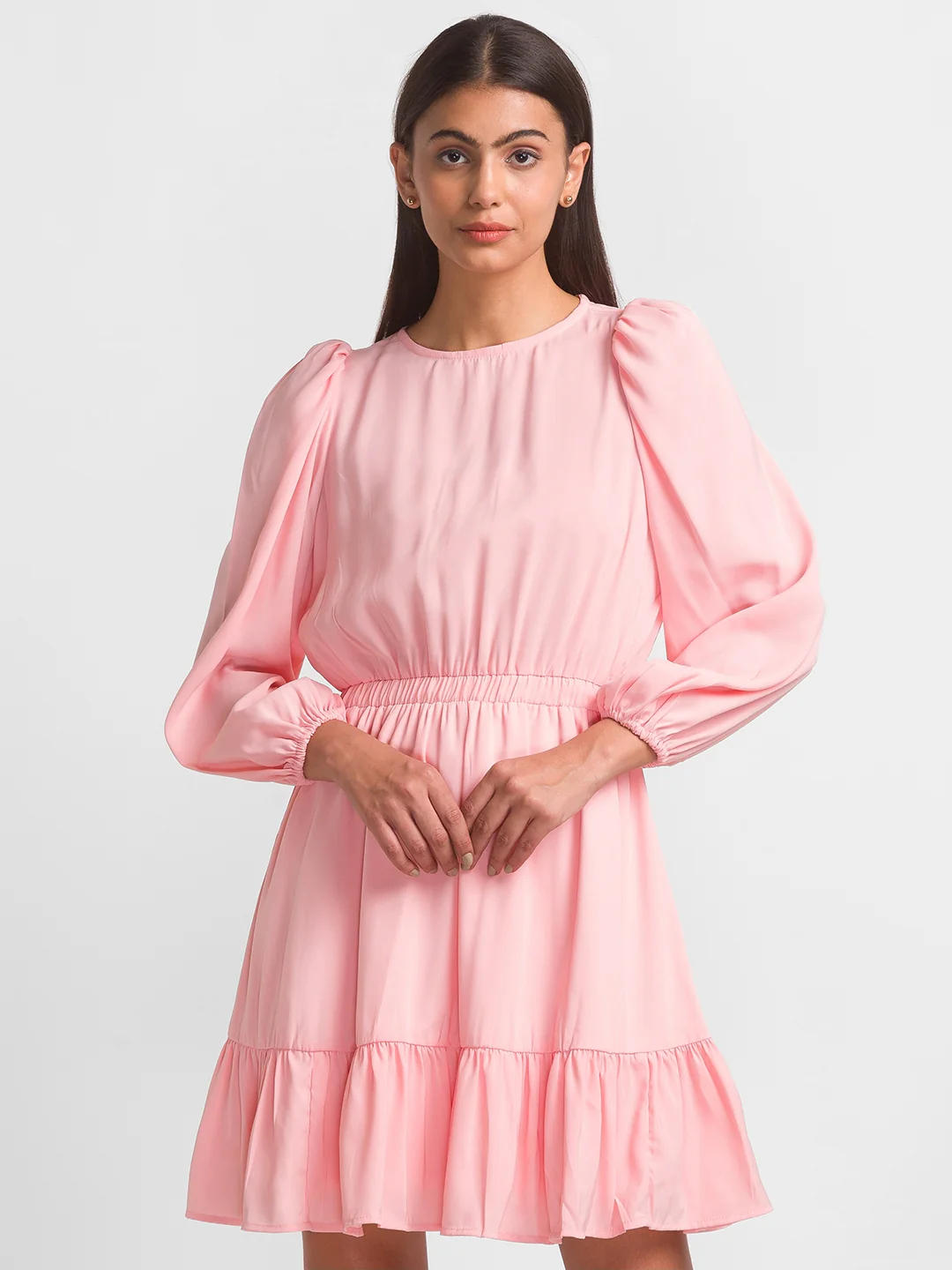 Women Solid Pink Dress