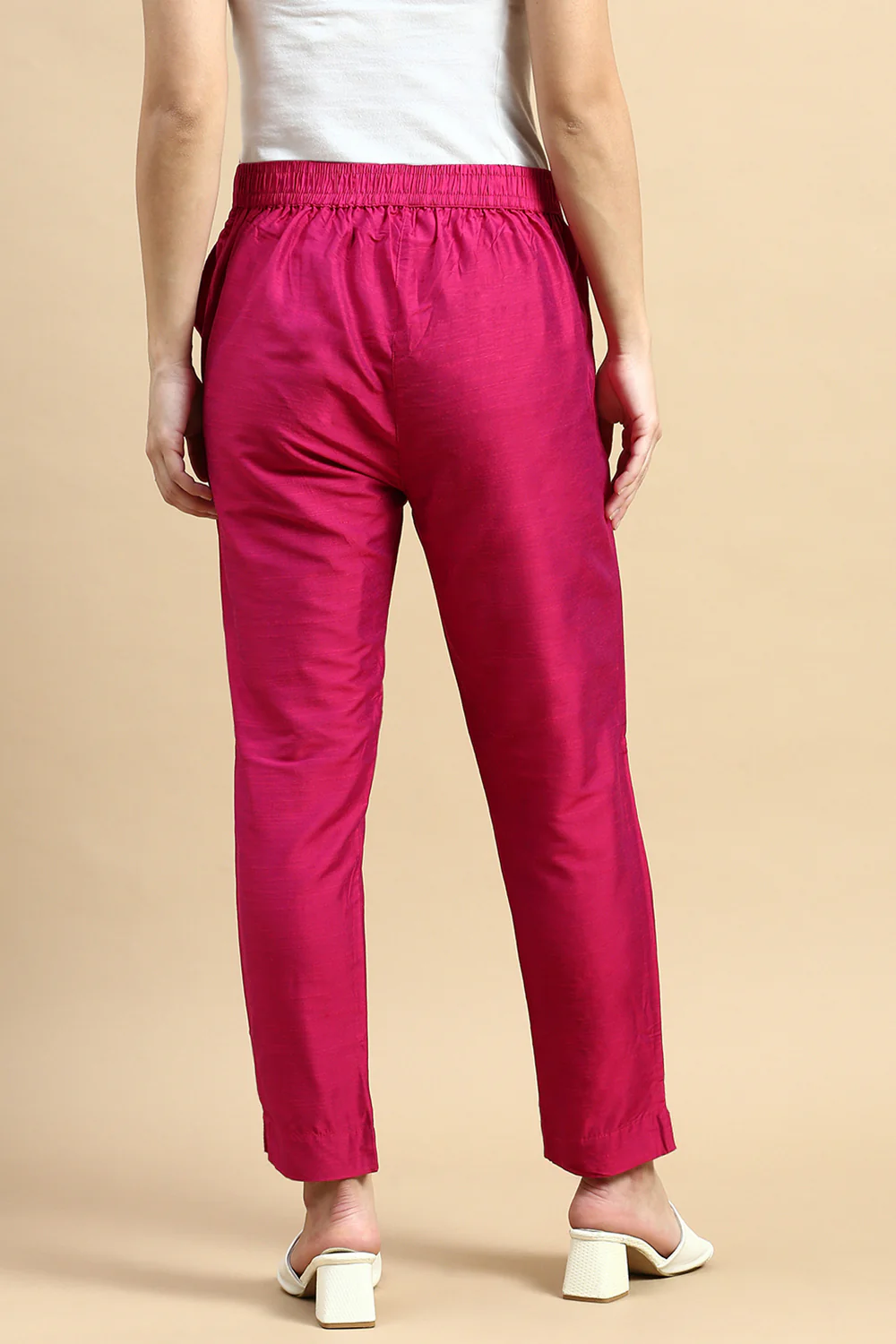 Women Pink Festive Pants - Image 4