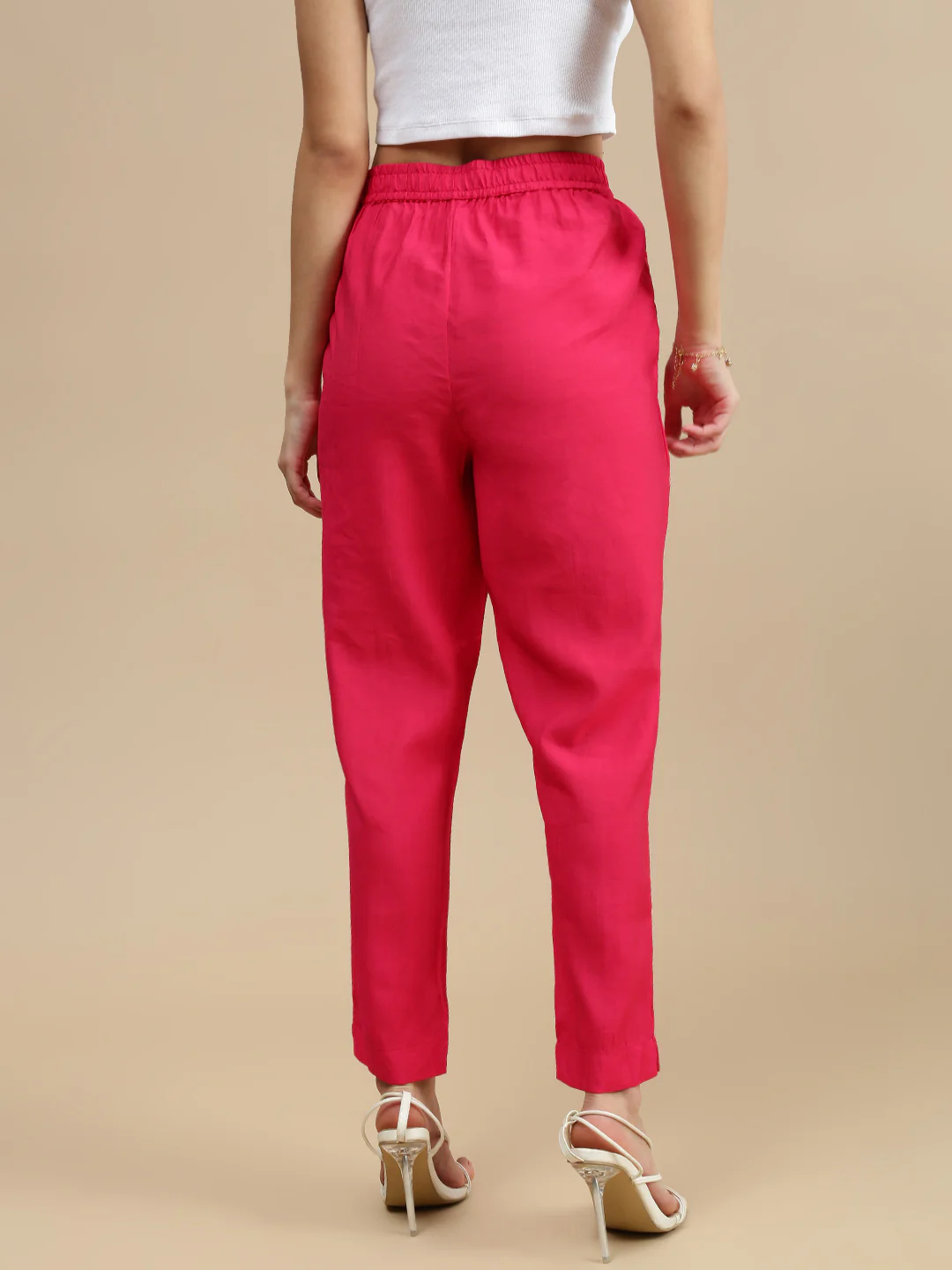 Women Pink Festive Pants - Image 3