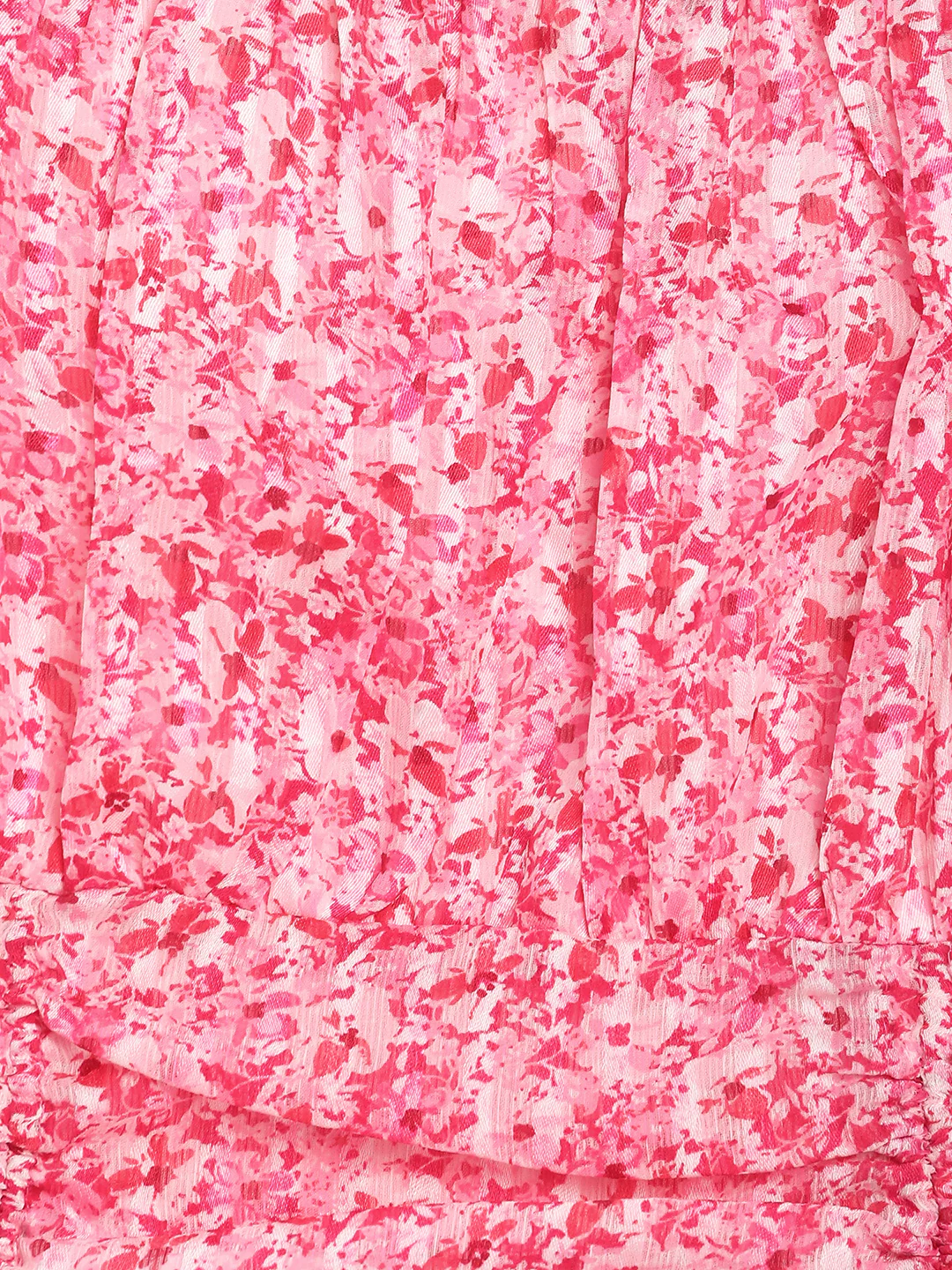 Women Pink Floral Fitted Crop Top - Image 8