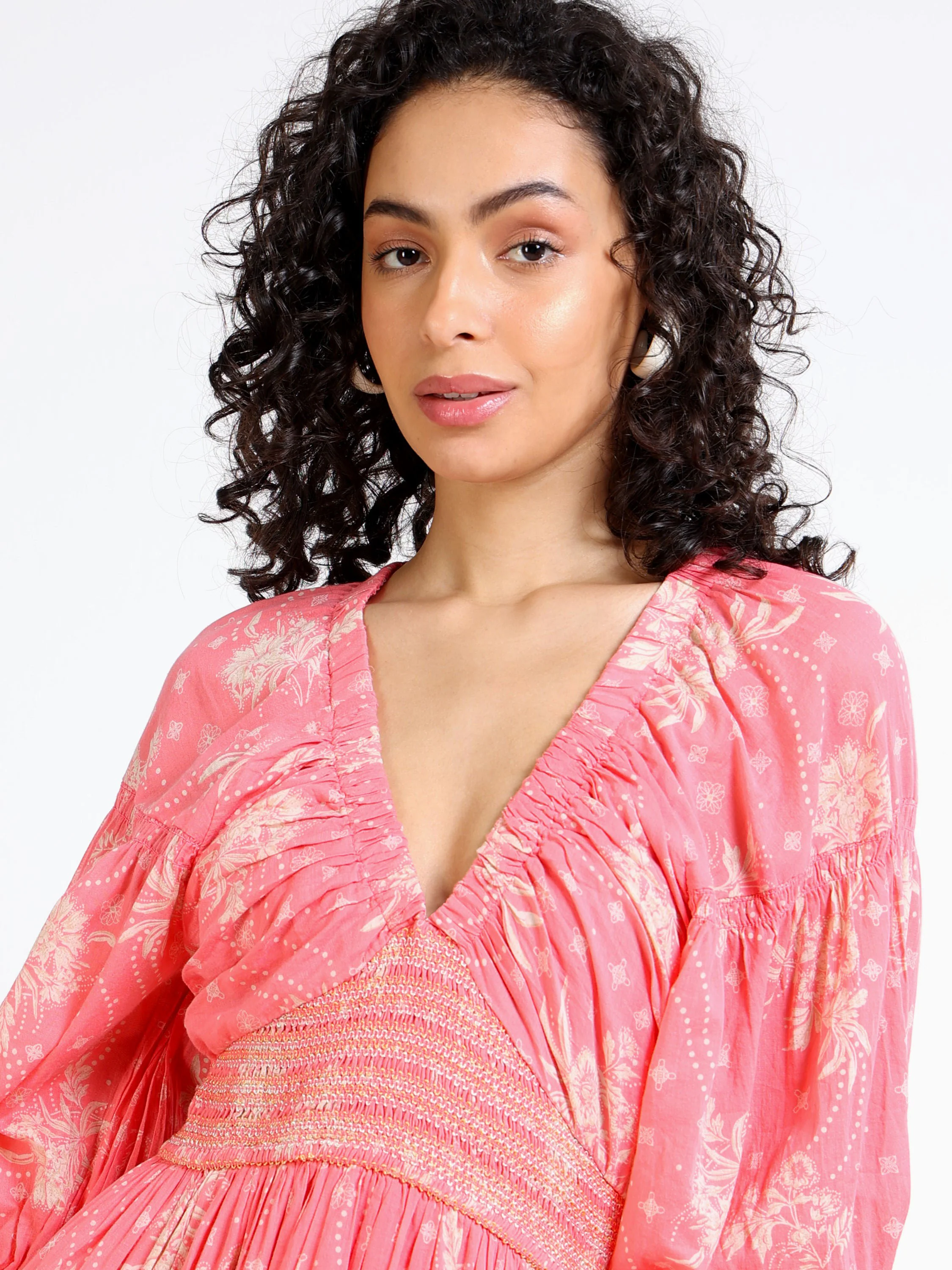 Women Pink Printed Maxi Dress - Image 6